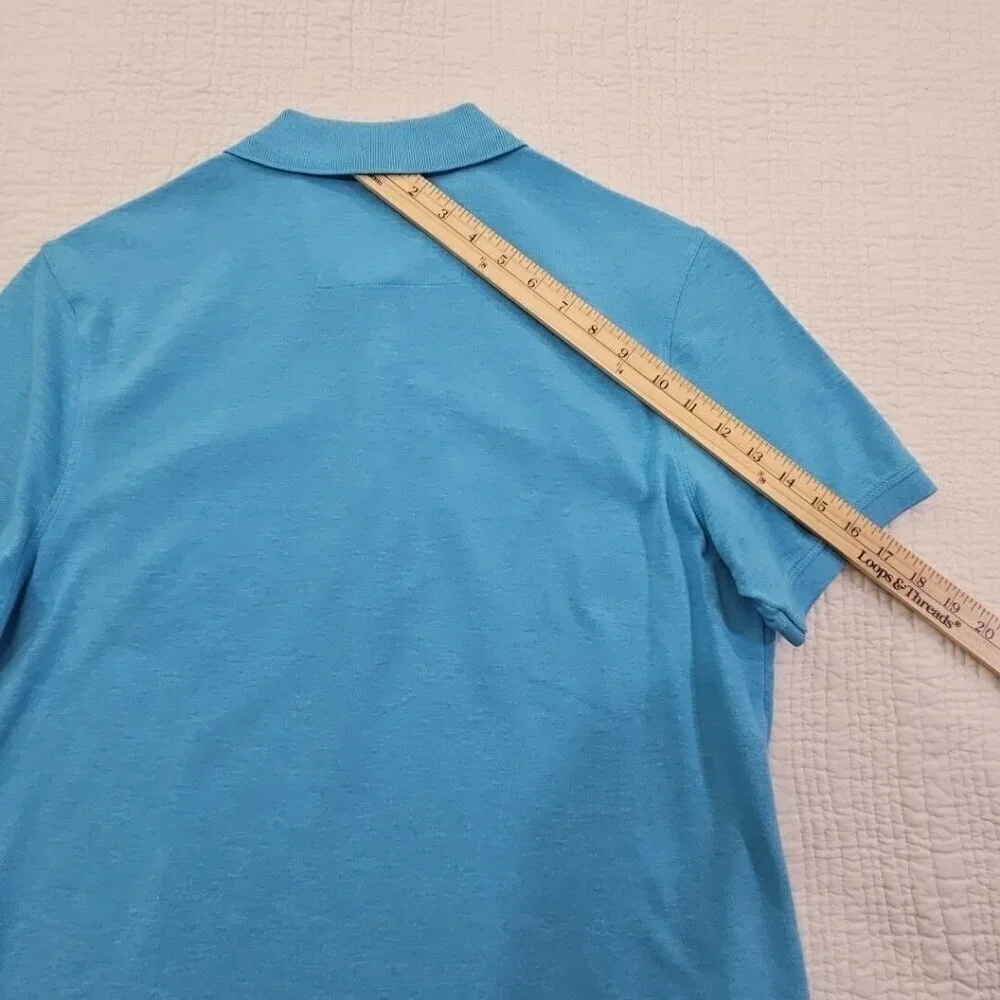 Banana Republic Men’s Size Large Short‎ Sleeve Polo Shirt Elephant Logo Sky Blue